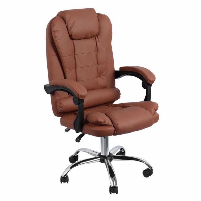 Ергономичен офис стол с лумбална опора от еко кожа