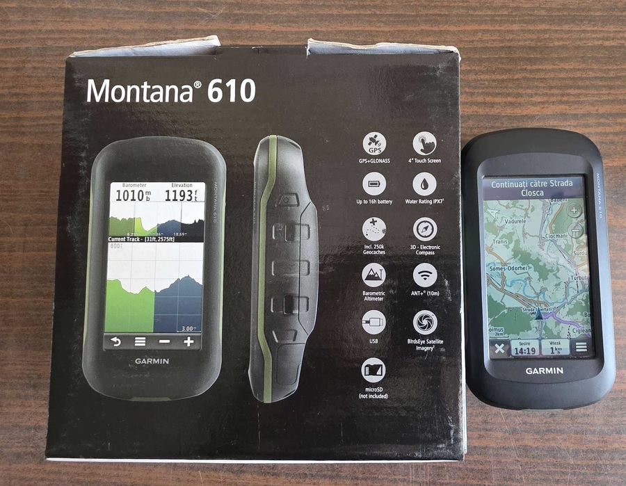 Aparat GPS topografic Garmin Montana 610, inclusiv poteci de munte