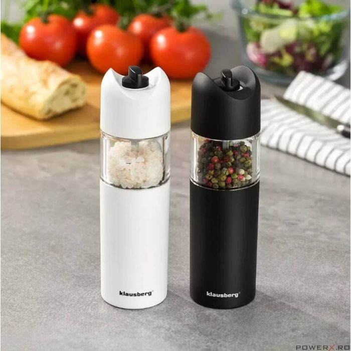 Rasnita electrica pentru sare si piper, alba, Kinghoff