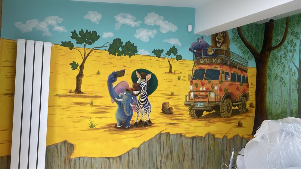 Pictura pe perete, povesti pe pereti, arta educativa pentru copii