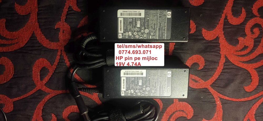 Incarcator laptop HP 18,5, HP 19V, HP 19.5V mufa cu pin pe mijloc