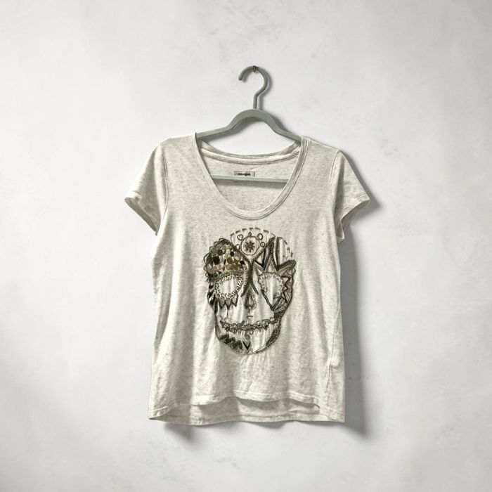 Zadig & Voltaire – tricou designer cu broderie skull cannetille, S-M