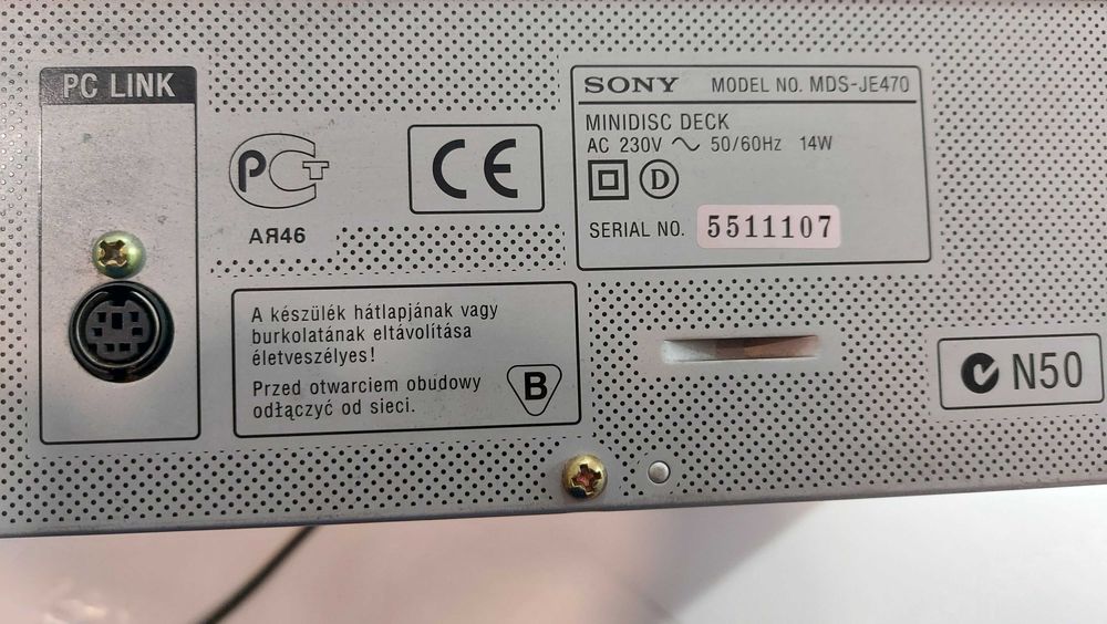 Minidisc Deck Sony MDS-JE470 - In Stare Foarte Buna De Functionare, Fara Telecomanda
