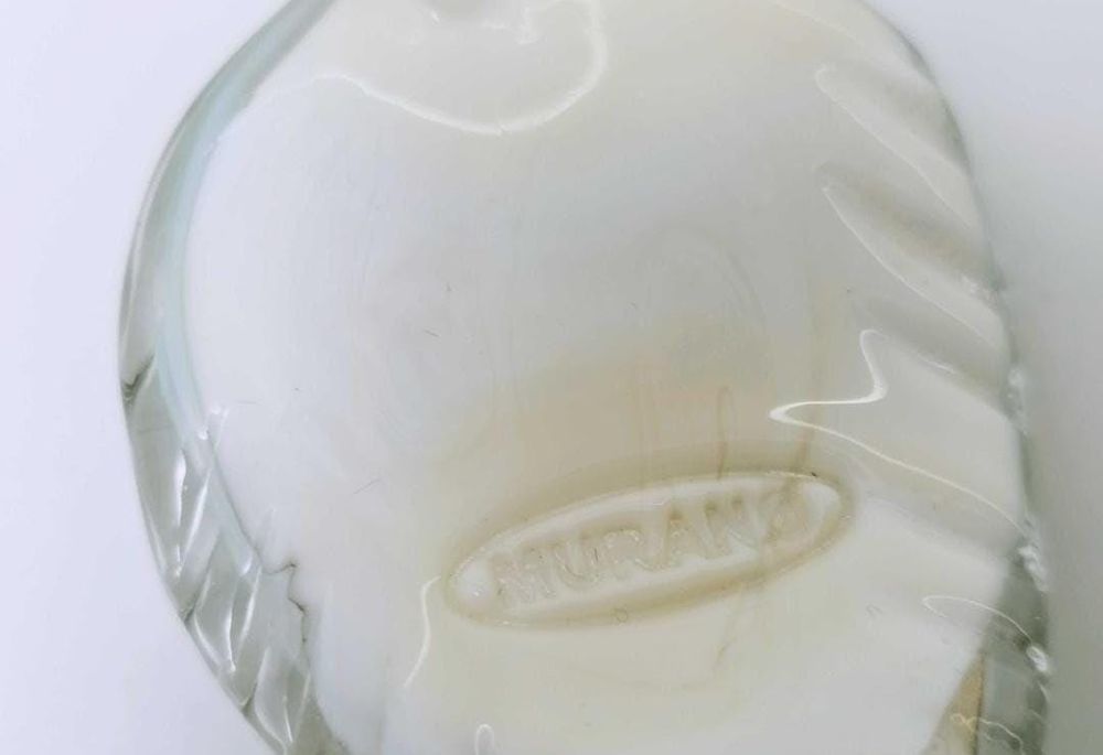 Colier cu pandantiv frunza din sticla Murano