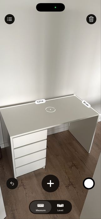 Birou JYSK LIMFJORDEN alb, nou, cu 4 sertare – 120 × 60 cm
