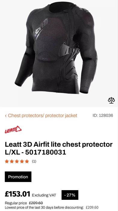 Armura protectie motocicleta marime M marca LEATT Brace On