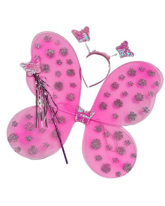 Fusta curcubeu cu fluturasi 7-9 ani si set accesorii fluturas