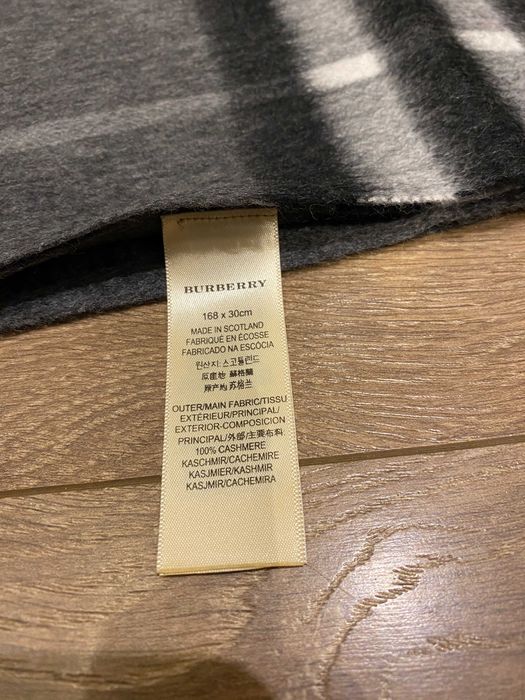 ОРИГИНАЛЕН BURBERRY Charcoal кашмирен шал