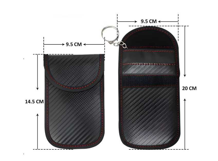 Калъф за ключове KEYLESS-GO RFID защита – блокиране на сигнал, карбон дизайн