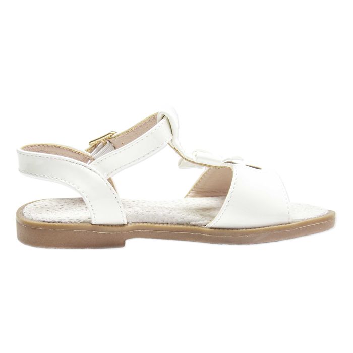 Sandale MRS fete F26 | Sandale casual albe | Sandale pentru copii