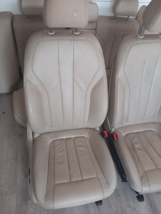 Piese interior piele crem Canberra Beige scaun bancheta BMW G30 G31