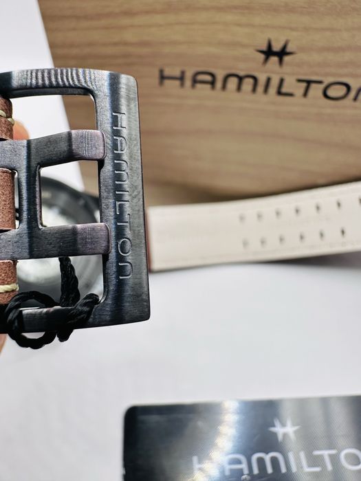 *Чисто Нов*Hamilton H64605531 Khaki Pilot Day Date *Night Mission*