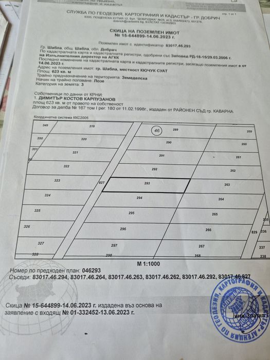 Продава се Парцел в Шабла - 623 кв.м за 17 €/кв.м - Снимка #1