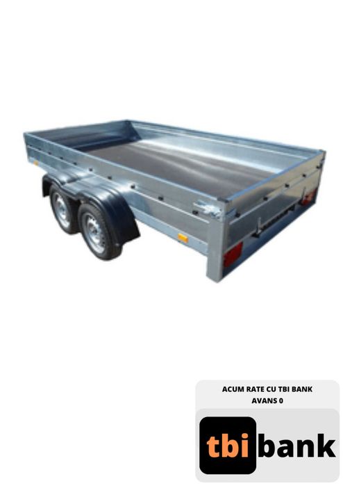 Remorca 750Kg Dimemsiune 300x160x30Cm Cu 2 Axe, CIV Gratuit