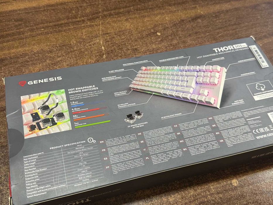 Механична геймърска клавиатура Genezis Thor 303 TKL