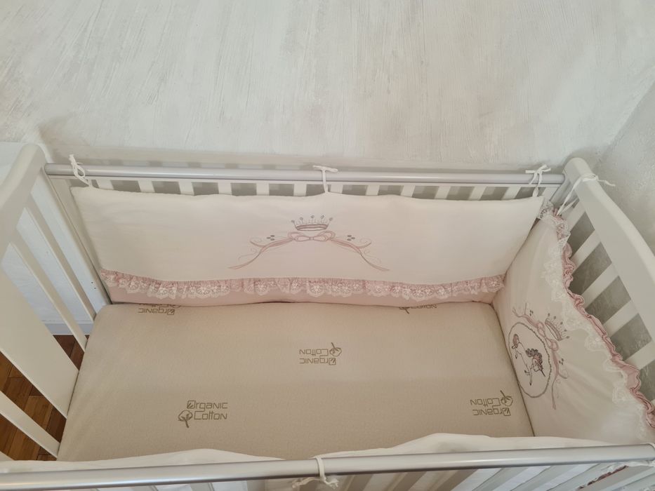 Бебешка Кошара Italbaby Baby RE - цвят бял - Пълен Комплект