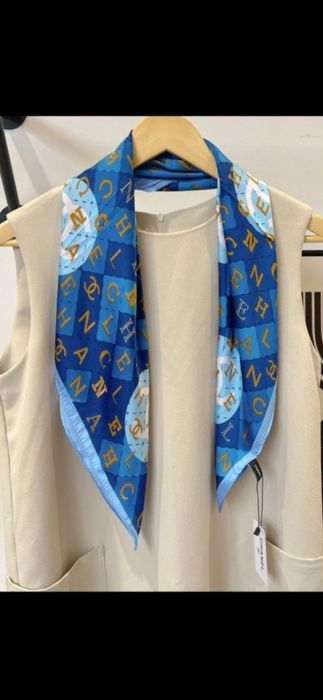 Eșarfă Chanel, model 2026, 100% mătase, 90x90cm