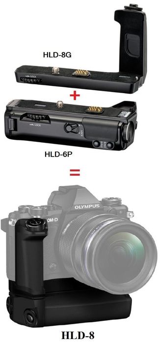 Olympus HLD8 грип + портретен грип с батерия
