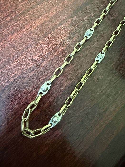 Lant aur barbatesc 14K; 18,85g; Aur galben si aur alb ; Impecabil 60cm