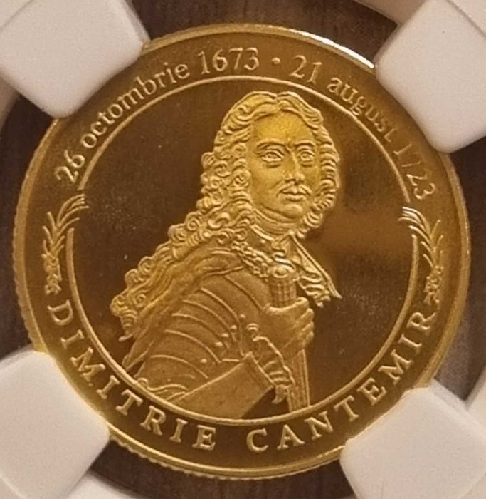 Moneda BNR 100 lei aur Dimitrie Cantemir gradata NGC PF 69 UC