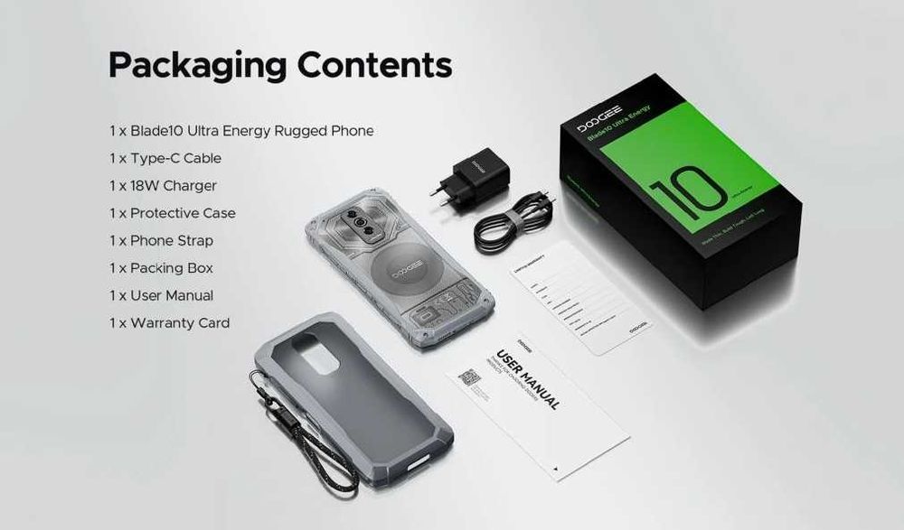 Doogee Blade 10 Ultra Energy 36GB RAM 256GB ROM, Ultra Slim с IP68 защ