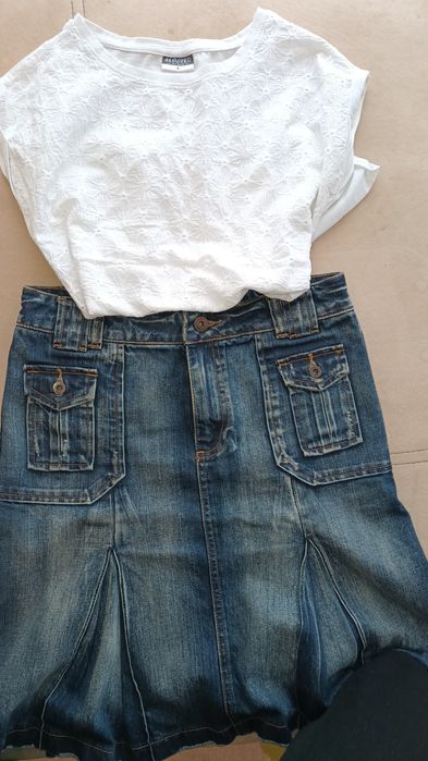 Дънкова пола Vero moda с подарък блузка