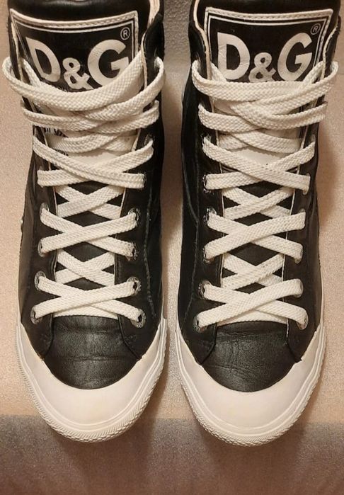 Sneakers Inalti - Barbati - D&G - Dolce & Gabbana Piele Naturală Vitel, Mărimea 40 Originali
