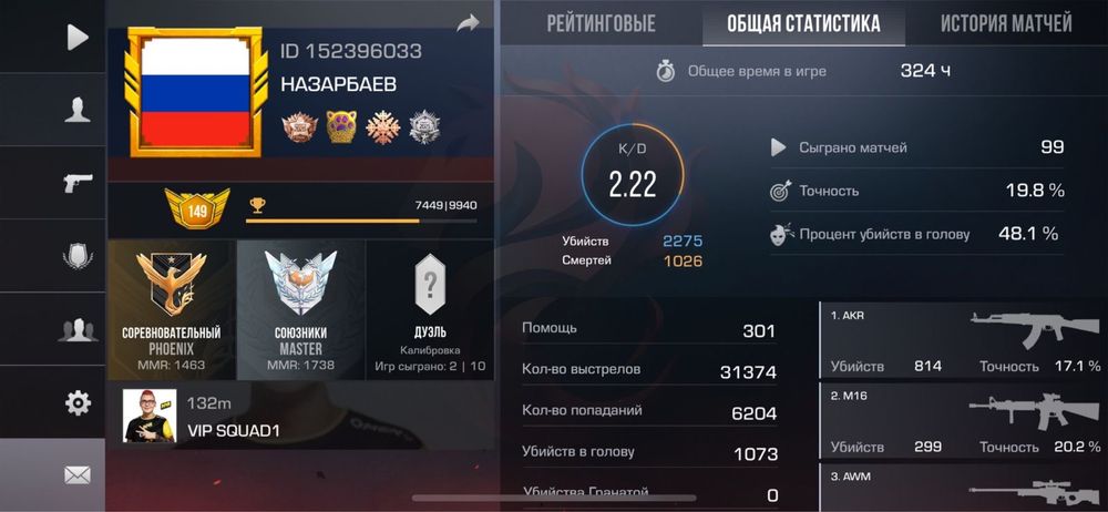 Стандофф акаунт 23000 тг