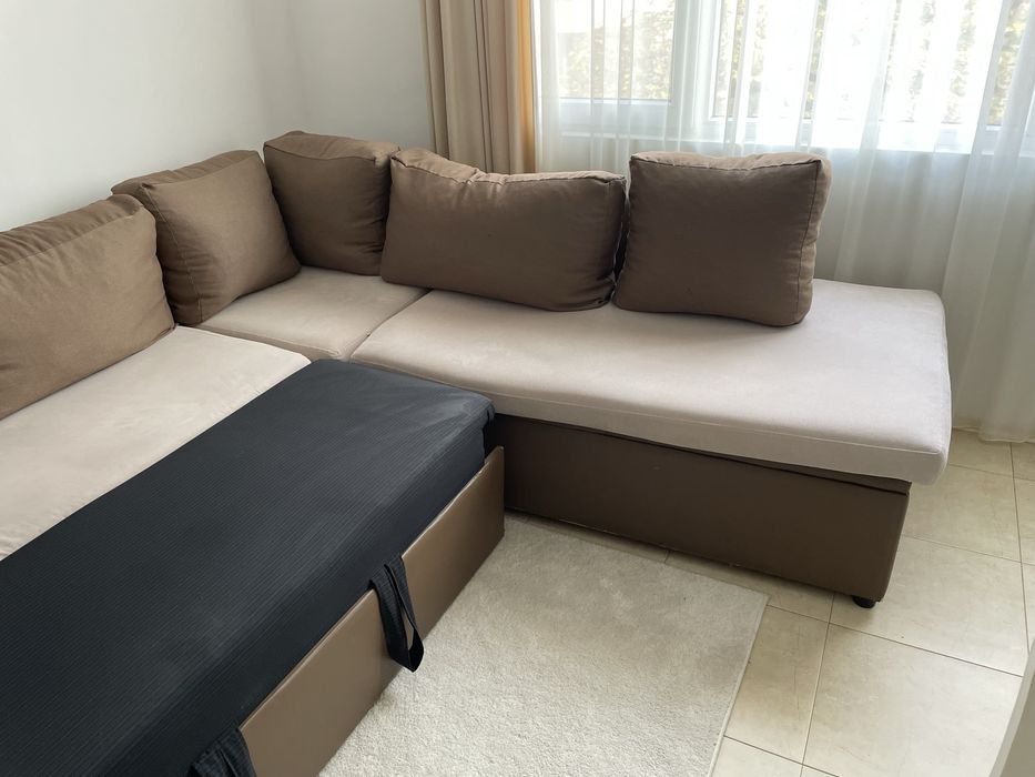 Ъглов разтегателен диван. Холова гарнитура 270 / 230 см.