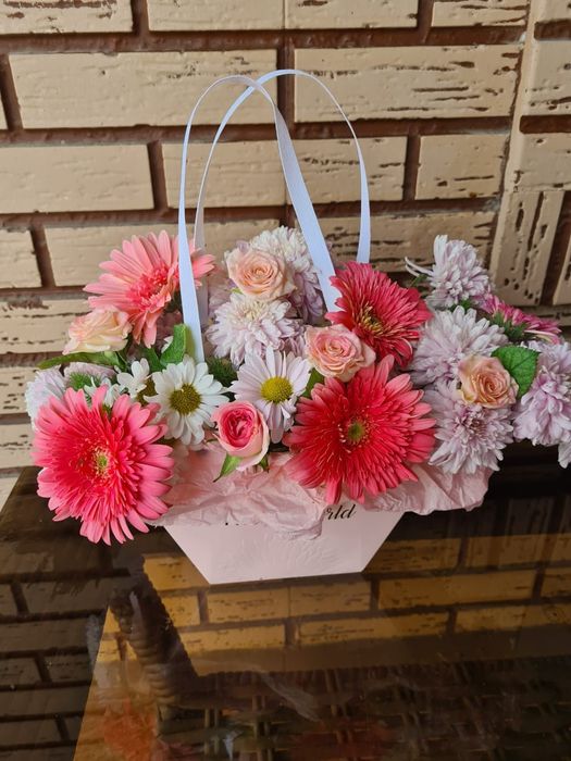 Букеты в сумочках