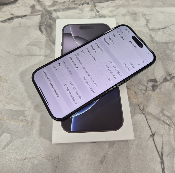 iPhone 16 Pro 128GB. IMPECABIL !! 99% Bateria
