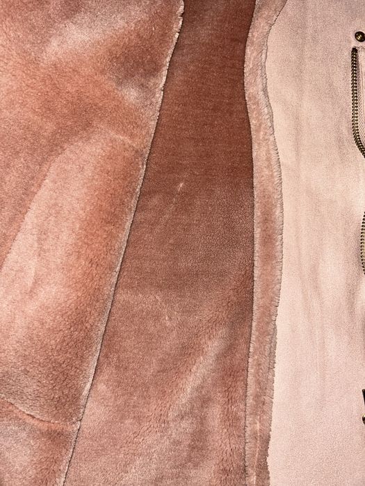 Розовая дубленка на зиму