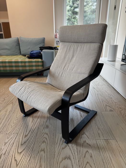 Фотьойл IKEA ПОАНГ/POÄNG - черна рамка