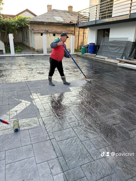 Pavaje curte,beton amprentat , beton imprimst