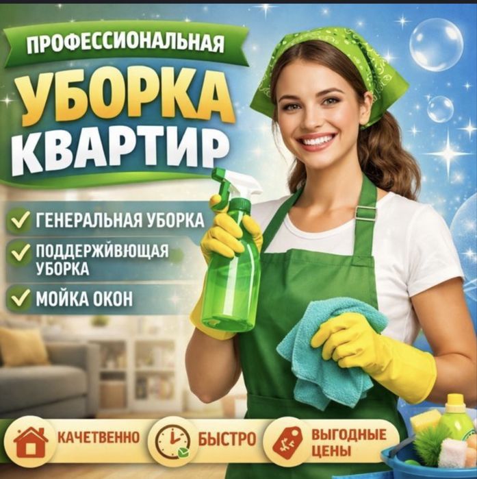 0 Уборка квартир, домов,офисов, коммерческих помещени. Клининг
