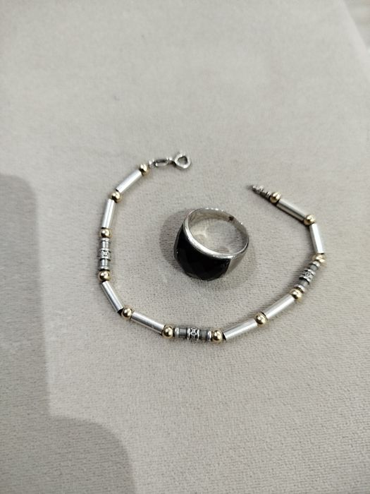 Сребърна гривна и пръстен