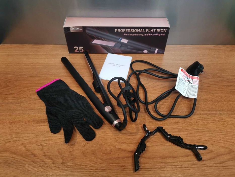 Преса за коса, турмалинова керамична дисплей, регулируема температура