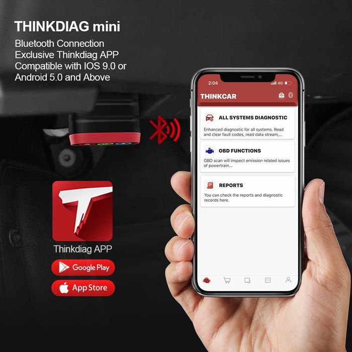 THINKDIAG MINI Diagnoza Auto Full Sistem OBD2 Tester Licenta ThinkCar