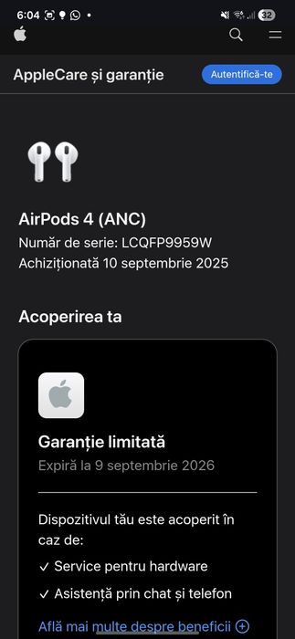 airpods 4 - Originale garanție Apple