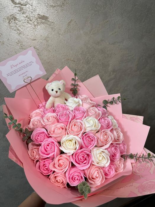 Buchet trandafiri din săpun,  cadou Valentin's day
