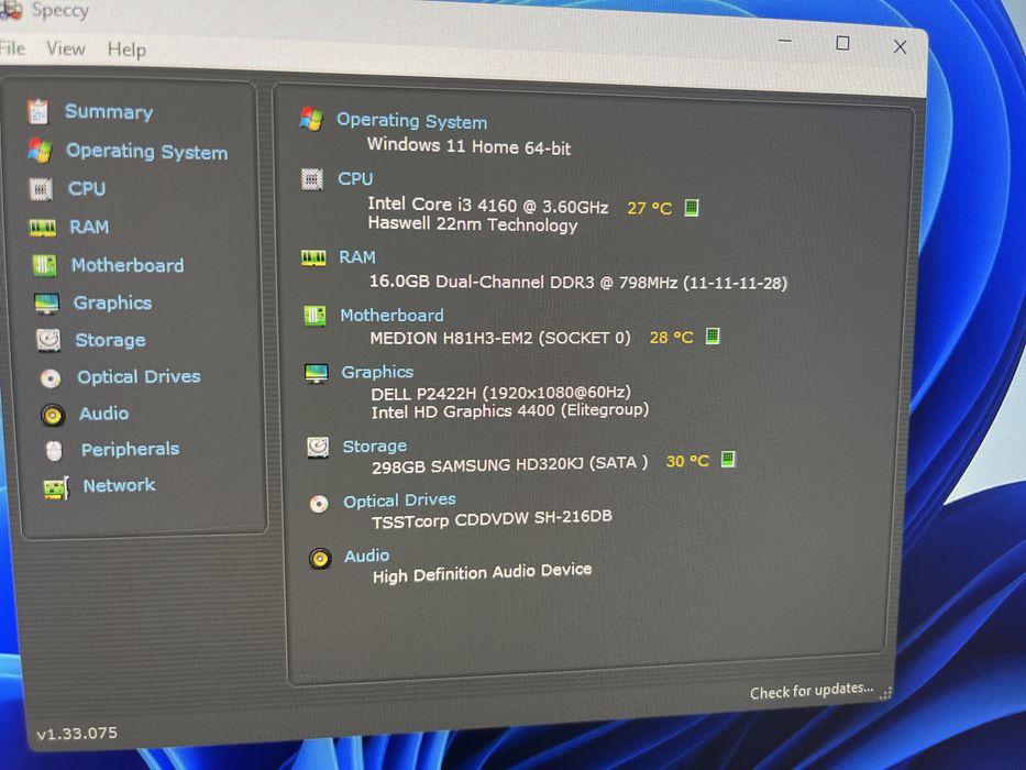 Desktop Medion E2050 , i3 4160 , 3,60 Ghz, 16 GB RAM