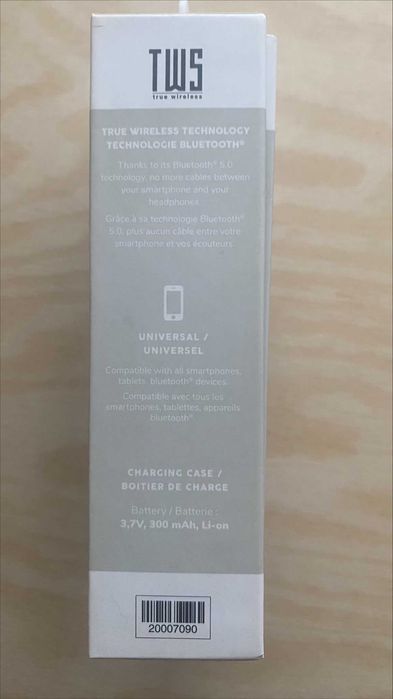 TNB Слушалки Shiny True, безжични, бели