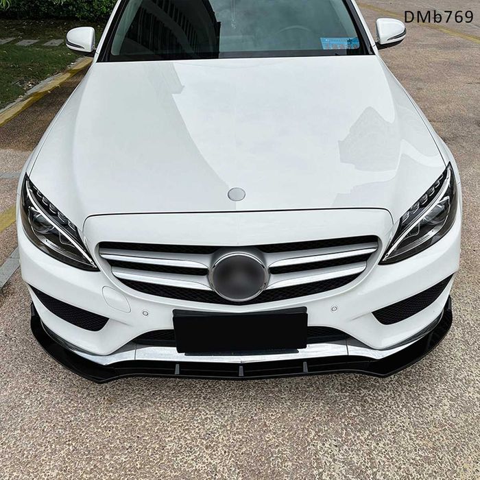 Черен лип спойлер предна броня Mercedes C W205 Pre face AMG мерцедес