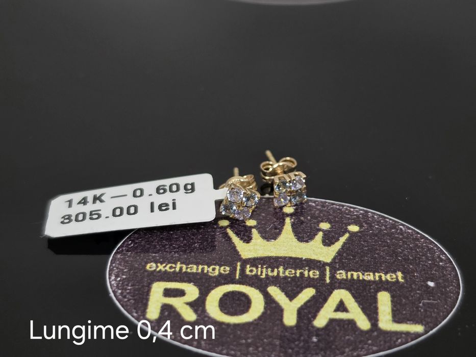 Bijuteria Royal: Cercei aur 14k 0.60 gr