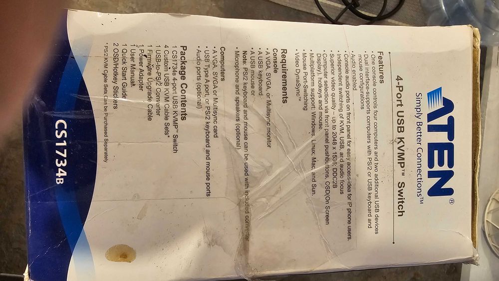 ATEN Cubiq CS1734B 4 port USB Switch