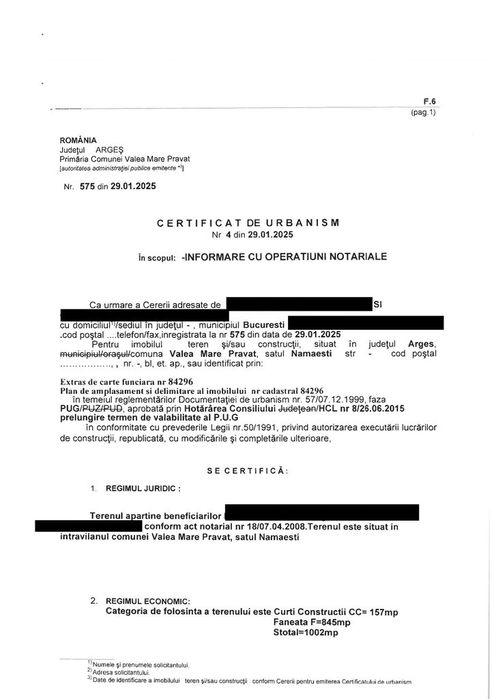 Teren 1.002 mp langa Manastirea Namaesti