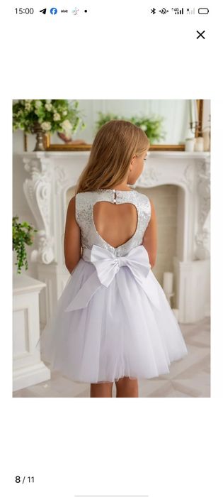 Белое платье детское ( рост 122)