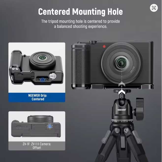 Grip L bracket NEEWER Sony ZV-1F ZV-1 II Metal grip piele filet 1/4"