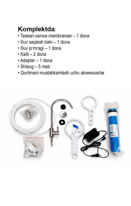 Suv filtirlari 5-bosgichlik arzon narlarida bolib tolash va naxt
