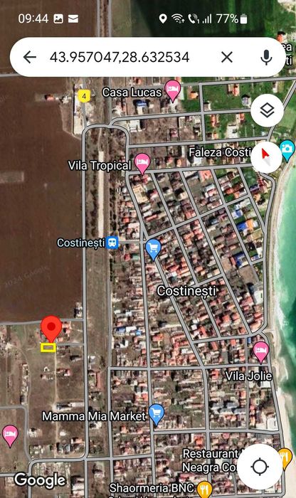 Vand teren 500mp intravilan Costinesti